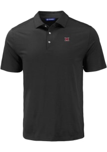 Cutter and Buck Miami RedHawks Mens Black Coastline Eco Short Sleeve Polo