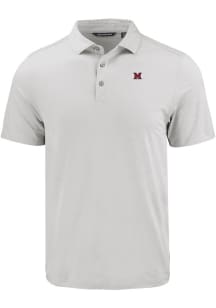 Cutter and Buck Miami RedHawks Mens Charcoal Coastline Eco Short Sleeve Polo