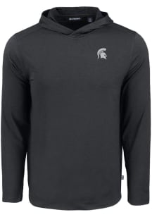 Cutter and Buck Michigan State Spartans Mens Black Coastline Eco Long Sleeve Hoodie
