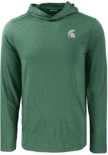 Cutter and Buck Michigan State Spartans Mens Green Coastline Eco Long Sleeve Hoodie