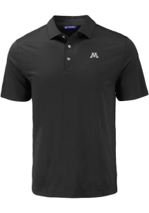 Mens Minnesota Golden Gophers Black Cutter and Buck Coastline Eco Short Sleeve Polo Shirt