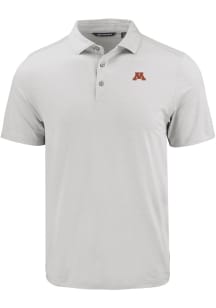 Mens Minnesota Golden Gophers Charcoal Cutter and Buck Coastline Eco Short Sleeve Polo Shirt