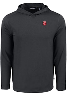 Cutter and Buck NC State Wolfpack Mens Black Coastline Eco Long Sleeve Hoodie