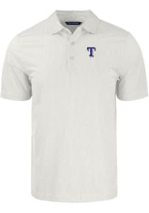 Cutter and Buck Texas Rangers Big and Tall White Pike Symmetry Big and Tall Golf Shirt