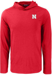 Mens Nebraska Cornhuskers Cardinal Cutter and Buck Coastline Eco Hooded Sweatshirt