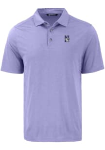 Cutter and Buck Northwestern Wildcats Mens Pink Coastline Eco Short Sleeve Polo