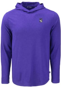 Mens Northwestern Wildcats Purple Cutter and Buck Coastline Eco Hooded Sweatshirt