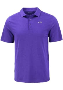 Cutter and Buck NYU Violets Mens Purple Coastline Eco Short Sleeve Polo