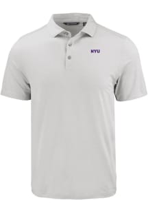 Cutter and Buck NYU Violets Mens Charcoal Coastline Eco Short Sleeve Polo