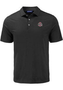 Mens Ohio State Buckeyes Black Cutter and Buck Coastline Eco Short Sleeve Polo Shirt