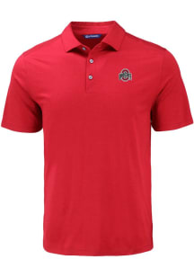 Mens Ohio State Buckeyes Cardinal Cutter and Buck Coastline Eco Short Sleeve Polo Shirt