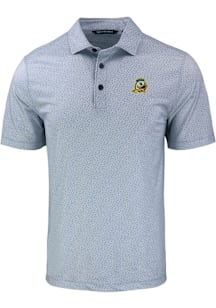 Cutter and Buck Oregon Ducks Mens Grey Pike Pebble Short Sleeve Polo