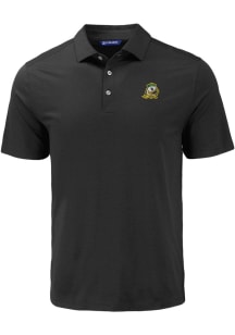 Mens Oregon Ducks Black Cutter and Buck Coastline Eco Short Sleeve Polo Shirt