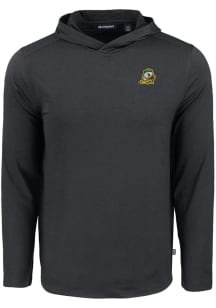 Mens Oregon Ducks Black Cutter and Buck Coastline Eco Hooded Sweatshirt