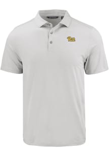 Mens Pitt Panthers Charcoal Cutter and Buck Coastline Eco Short Sleeve Polo Shirt