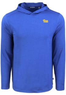 Cutter and Buck Pitt Panthers Mens Blue Coastline Eco Long Sleeve Hoodie