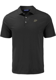 Cutter and Buck Purdue Boilermakers Mens Black Coastline Eco Short Sleeve Polo