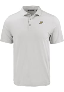 Cutter and Buck Purdue Boilermakers Mens Charcoal Coastline Eco Short Sleeve Polo