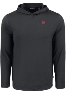 Mens Rutgers Scarlet Knights Black Cutter and Buck Coastline Eco Hooded Sweatshirt