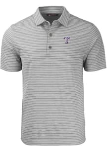 Cutter and Buck Texas Rangers Mens Grey Forge Heather Stripe Short Sleeve Polo