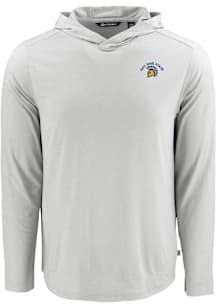 Cutter and Buck San Jose State Spartans Mens Grey Coastline Eco Long Sleeve Hoodie