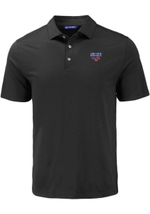 Cutter and Buck SMU Mustangs Mens Black Coastline Eco Short Sleeve Polo
