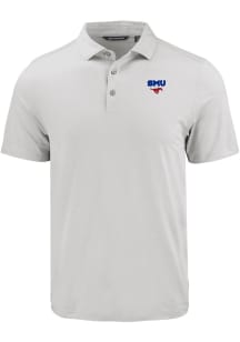 Cutter and Buck SMU Mustangs Mens Charcoal Coastline Eco Short Sleeve Polo