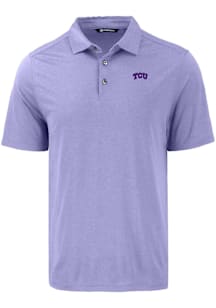 Cutter and Buck TCU Horned Frogs Mens Pink Coastline Eco Short Sleeve Polo