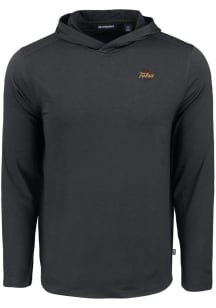 Mens Tulsa Golden Hurricane Black Cutter and Buck Coastline Eco Hooded Sweatshirt