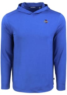 Mens Tulsa Golden Hurricane Blue Cutter and Buck Coastline Eco Hooded Sweatshirt