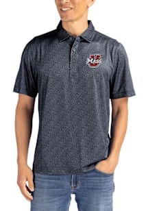 Cutter and Buck Massachusetts Minutemen Mens Black Pike Pebble Short Sleeve Polo