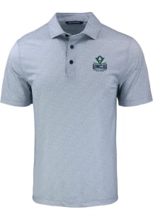 Cutter and Buck UNCW Seahawks Mens Grey Pike Pebble Short Sleeve Polo