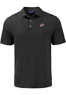 Cutter and Buck Utah Utes Mens Black Coastline Eco Short Sleeve Polo