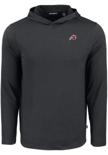 Cutter and Buck Utah Utes Mens Black Coastline Eco Long Sleeve Hoodie