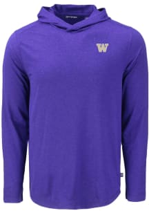 Cutter and Buck Washington Huskies Mens Purple Coastline Eco Long Sleeve Hoodie