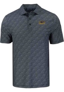 Cutter and Buck Wisconsin-Milwaukee Panthers Mens Black Pike Pebble Short Sleeve Polo