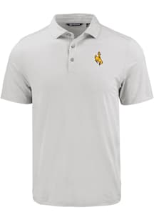 Cutter and Buck Wyoming Cowboys Mens Charcoal Coastline Eco Short Sleeve Polo