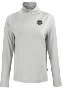 Cutter and Buck Michigan Wolverines Womens Grey 2023 CFP Champs Coastline Eco Funnel Neck Crew S..