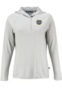 Cutter and Buck Michigan Wolverines Womens Grey 2023 CFP Champs Coastline Eco Hooded Sweatshirt