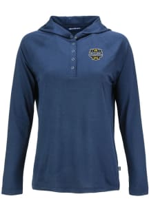 Cutter and Buck Michigan Wolverines Womens Navy Blue 2023 CFP Champs Coastline Eco Hooded Sweats..