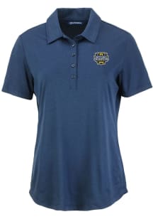 Cutter and Buck Michigan Wolverines Womens Navy Blue 2023 CFP Champs Coastline Eco Short Sleeve ..