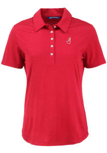 Cutter and Buck Alabama Crimson Tide Womens Red Alumni Coastline Eco Short Sleeve Polo Shirt