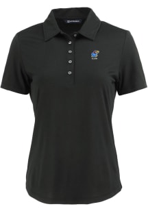 Cutter and Buck Kansas Jayhawks Womens Black Alumni Coastline Eco Short Sleeve Polo Shirt