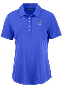 Cutter and Buck Kansas Jayhawks Womens Blue Alumni Coastline Eco Short Sleeve Polo Shirt