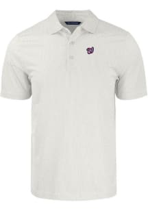Cutter and Buck Washington Nationals Big and Tall White Pike Symmetry Big and Tall Golf Shirt