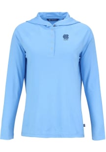 Cutter and Buck North Carolina Tar Heels Womens Light Blue Alumni Coastline Eco Hooded Sweatshir..