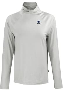 Womens Penn State Nittany Lions Grey Cutter and Buck Alumni Coastline Eco Funnel Neck Crew Sweat..