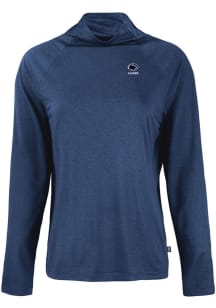 Womens Penn State Nittany Lions Navy Blue Cutter and Buck Alumni Coastline Eco Funnel Neck Crew ..