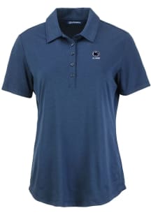 Womens Penn State Nittany Lions Navy Blue Cutter and Buck Alumni Coastline Eco Short Sleeve Polo..