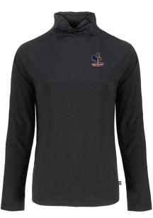 Cutter and Buck Delaware Fightin' Blue Hens Womens Black Vault Coastline Eco Funnel Neck Crew Sw..